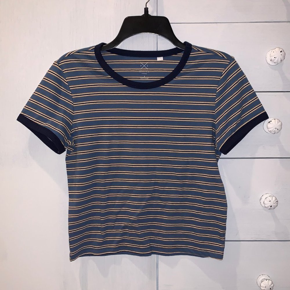 Pacsun Basics Blue/Yellow/White Stripes